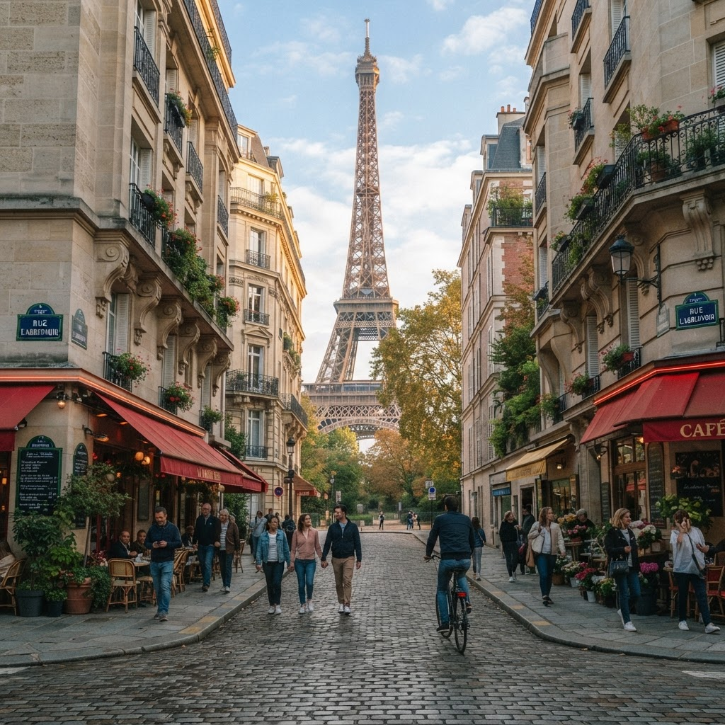 Iconic Paris landmarks and streets